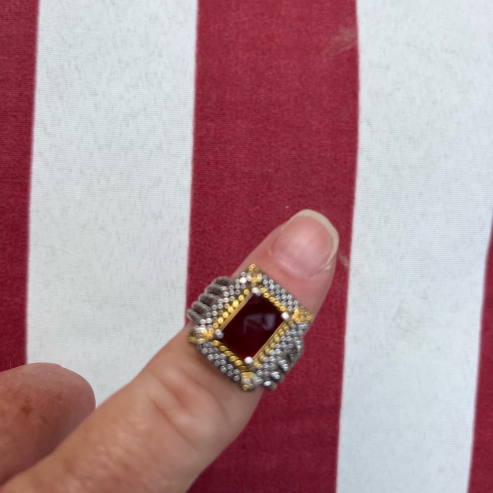 Silver & red  ring - Picture 5 of 6